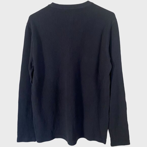 Lucky Brand Single-Pocket French-Rib Crewneck Shirt Mens Medium Blue Long-Sleeve - Picture 3 of 12